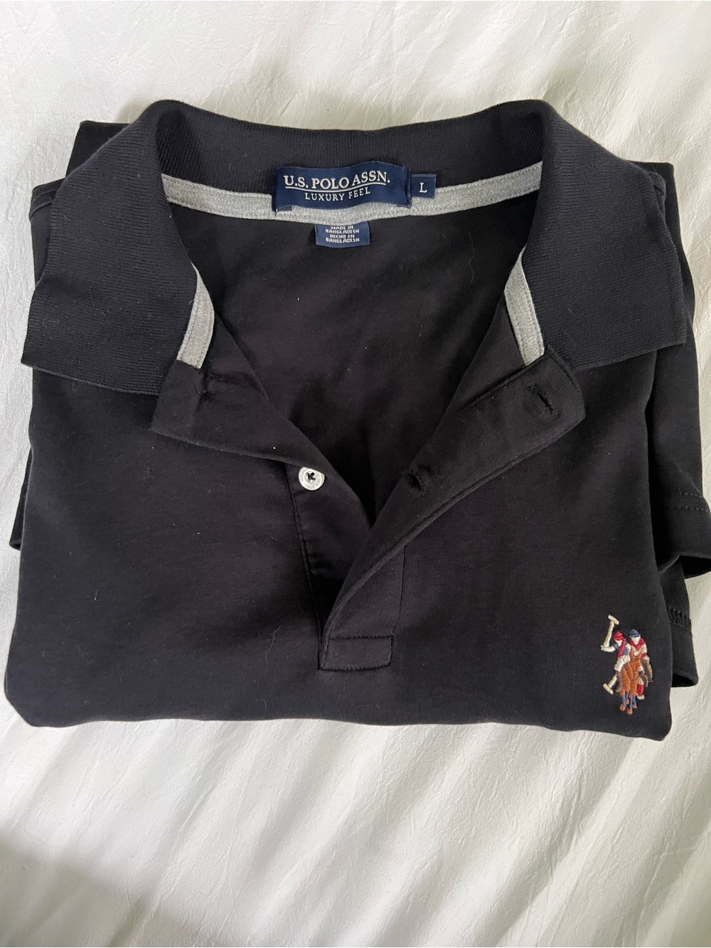 U.S. Polo Assn. Black Polo Shirt with Embroidered Logo